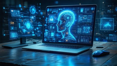 Illustration of adaptive learning with AI technology on a digital platform
