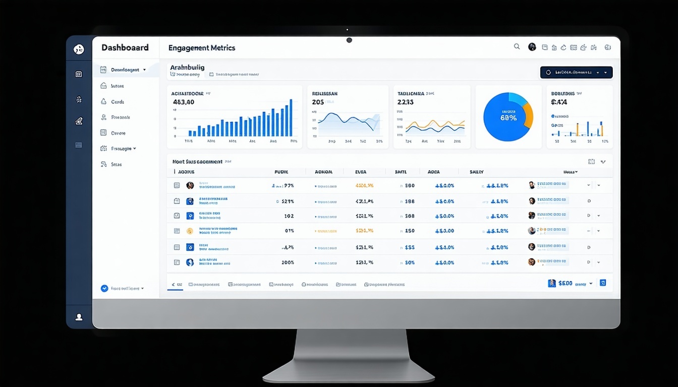 Analytics dashboard showing user engagement metrics